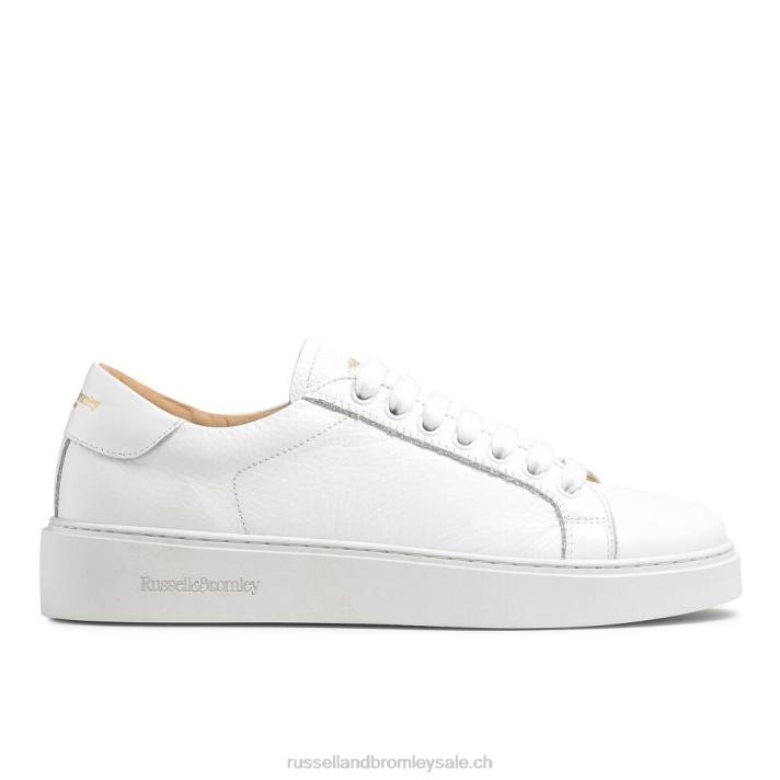 blanc 8BN664 femmes Russell And Bromley haut bas brillant à lacets