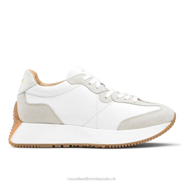 blanc 8BN666 femmes Russell And Bromley baskets sablier à semelle évasée