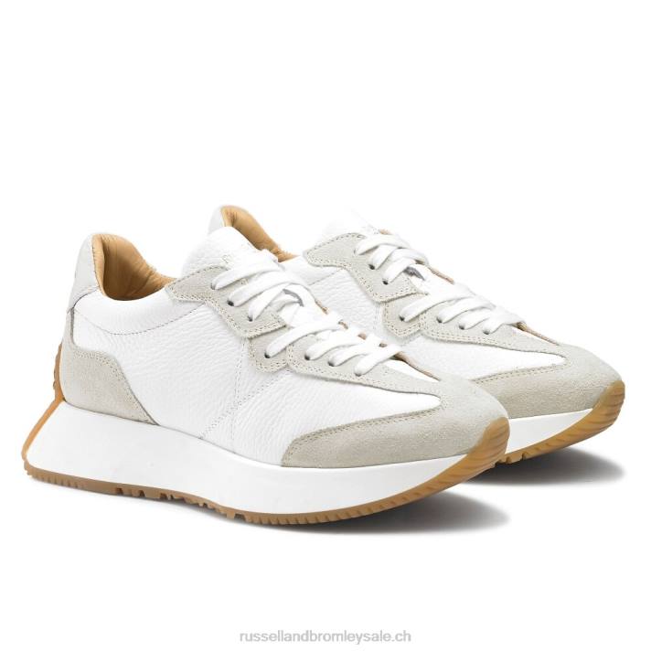 blanc 8BN666 femmes Russell And Bromley baskets sablier à semelle évasée