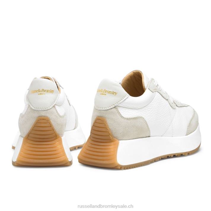blanc 8BN666 femmes Russell And Bromley baskets sablier à semelle évasée