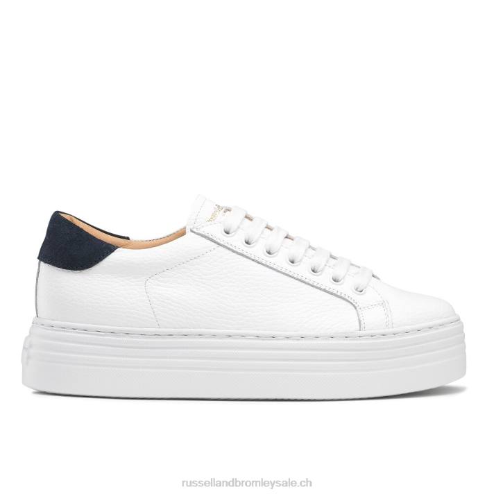 blanc 8BN672 femmes Russell And Bromley baskets saturn à plateforme