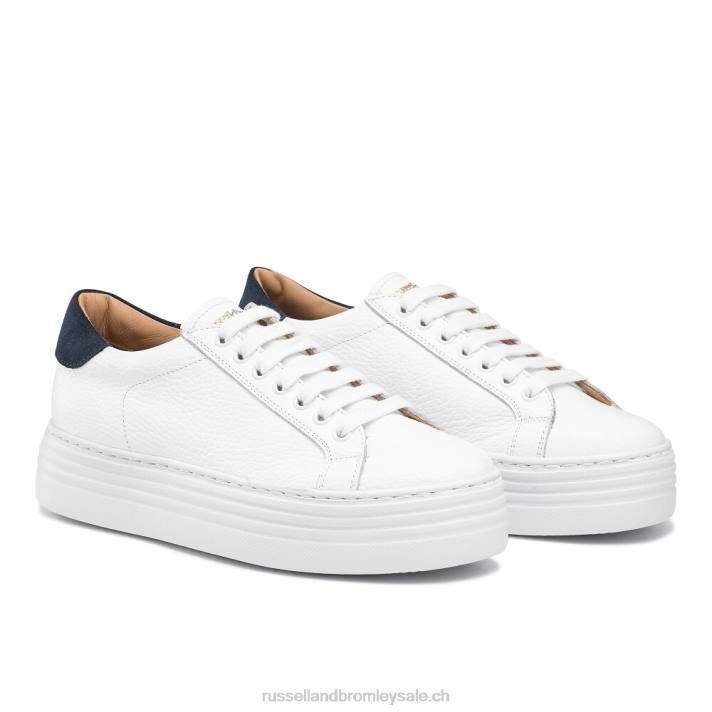 blanc 8BN672 femmes Russell And Bromley baskets saturn à plateforme