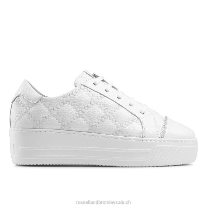 blanc 8BN674 femmes Russell And Bromley baskets Esplanade à lacets