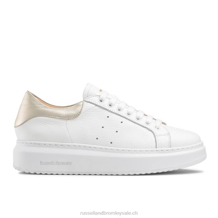 blanc 8BN676 femmes Russell And Bromley baskets à lacets actuelles