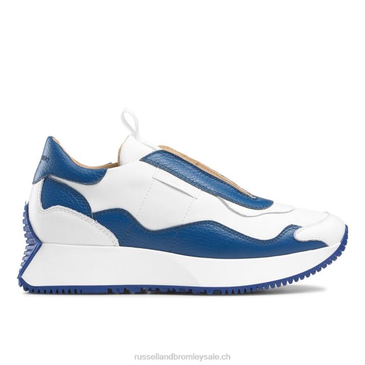 blanc 8BN68 femmes Russell And Bromley baskets évasées intemporelles sans lacets