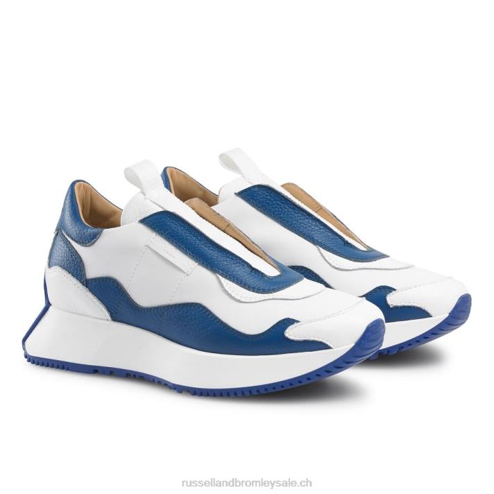 blanc 8BN68 femmes Russell And Bromley baskets évasées intemporelles sans lacets