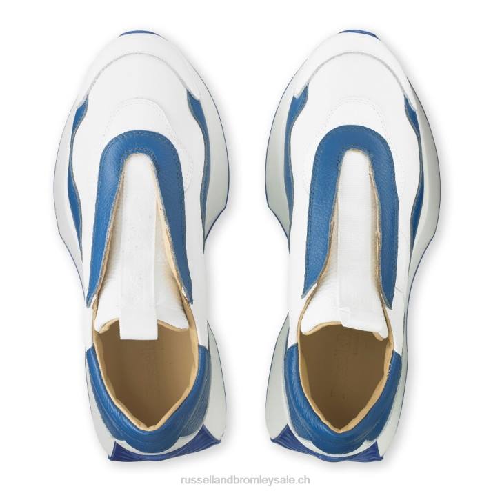 blanc 8BN68 femmes Russell And Bromley baskets évasées intemporelles sans lacets