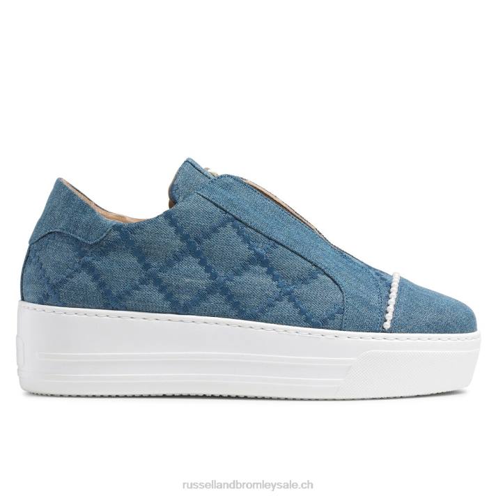 bleu 8BN628 femmes Russell And Bromley baskets sans lacets seawalk