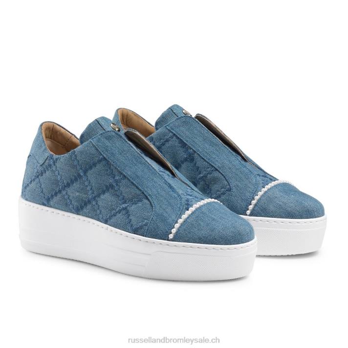 bleu 8BN628 femmes Russell And Bromley baskets sans lacets seawalk