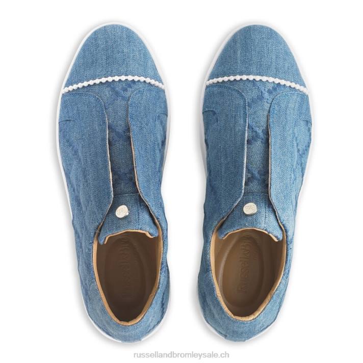 bleu 8BN628 femmes Russell And Bromley baskets sans lacets seawalk