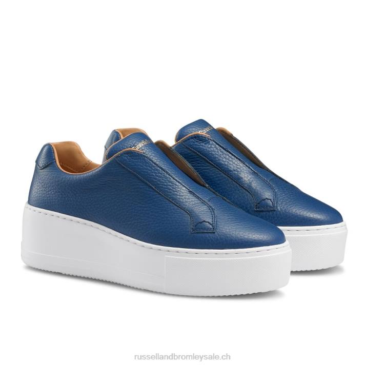 bleu 8BN65 femmes Russell And Bromley park up sneaker sans lacets