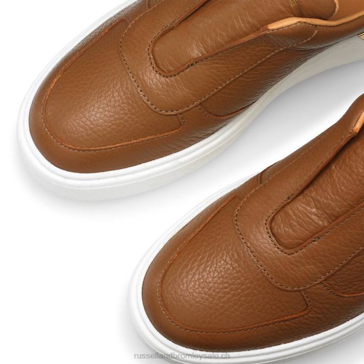 bronzer 8BN636 femmes Russell And Bromley baskets sans lacets gold rush