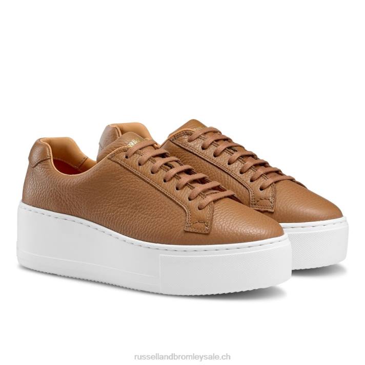 brun 8BN661 femmes Russell And Bromley plateforme à lacets park life