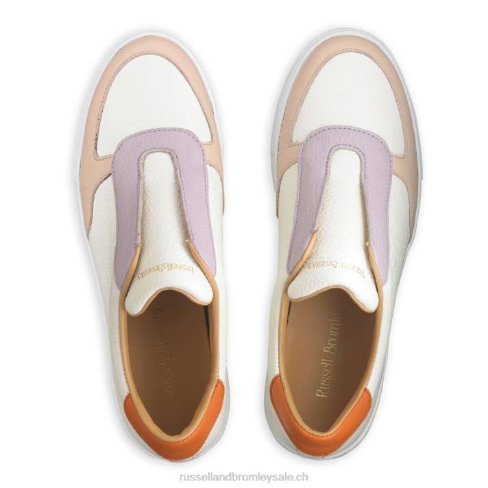 deux tons 8BN618 femmes Russell And Bromley baskets park ave à plateforme sans lacets