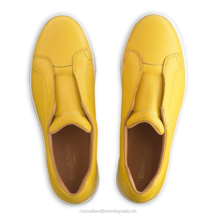 jaune 8BN622 femmes Russell And Bromley baskets sans lacets Park Up