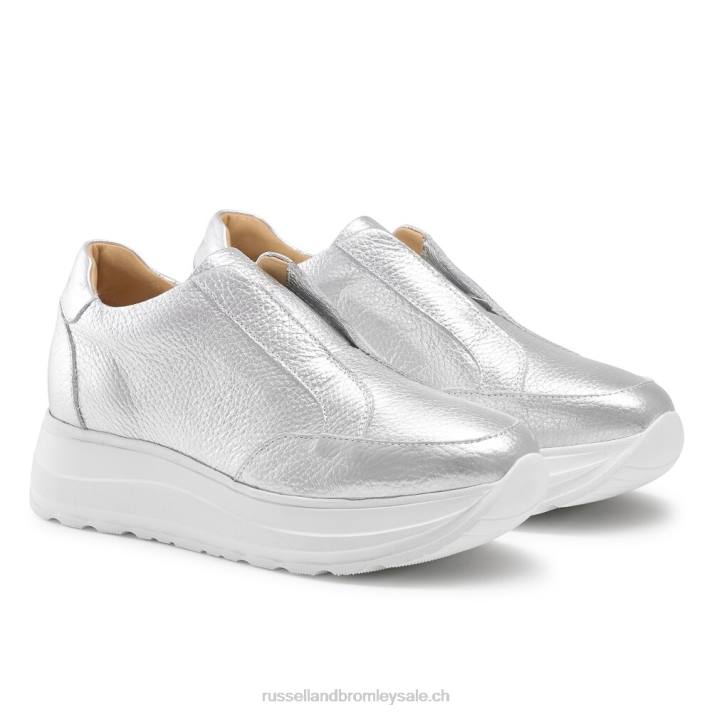 métallique 8BN645 femmes Russell And Bromley accélérer les baskets sans lacets