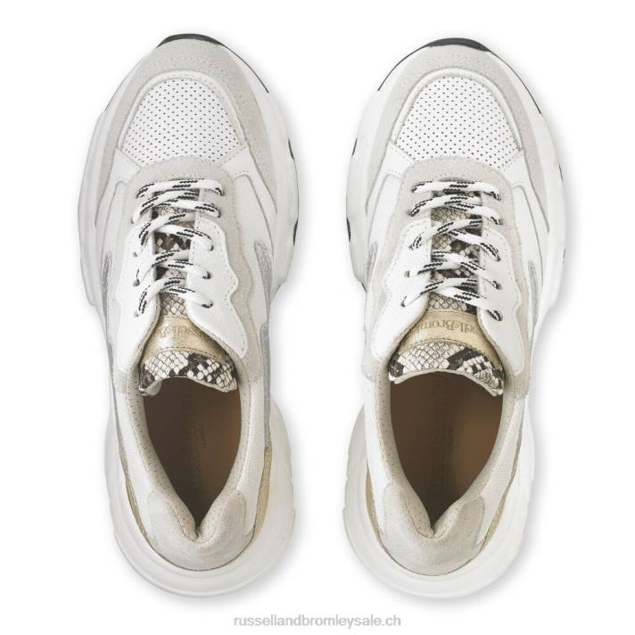 métallique 8BN657 femmes Russell And Bromley sneaker papa coureur sifflet