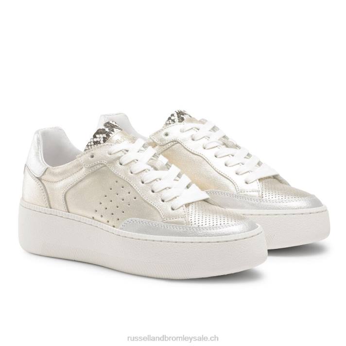 métallique 8BN673 femmes Russell And Bromley sneaker basse murmure