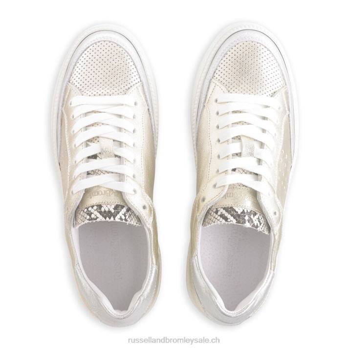 métallique 8BN673 femmes Russell And Bromley sneaker basse murmure