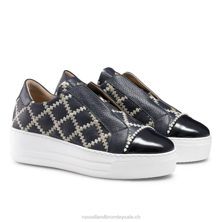 marine 8BN627 femmes Russell And Bromley baskets sans lacets seawalk