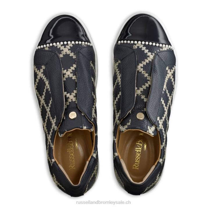 marine 8BN627 femmes Russell And Bromley baskets sans lacets seawalk