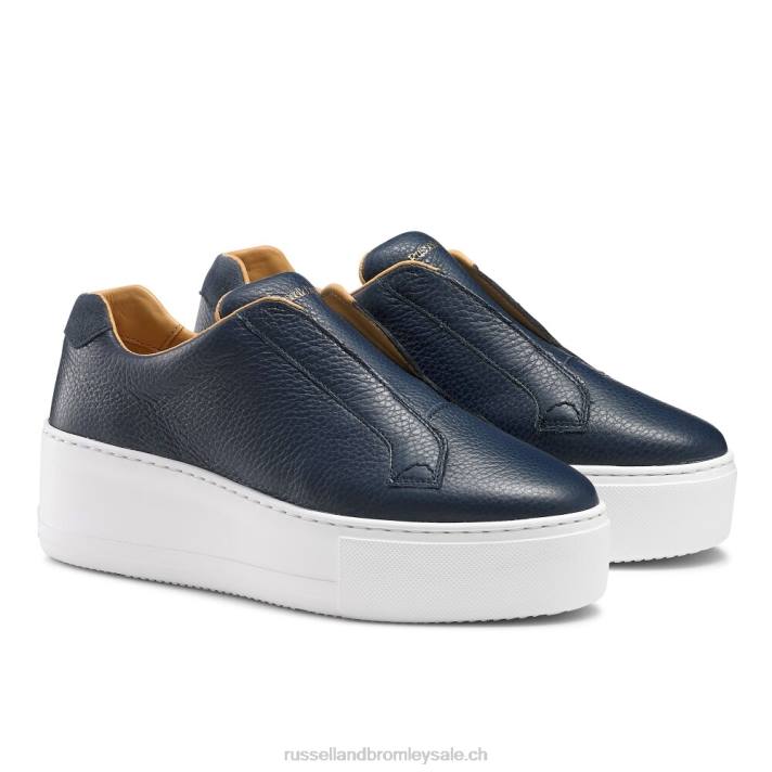 marine 8BN631 femmes Russell And Bromley baskets sans lacets Park Up