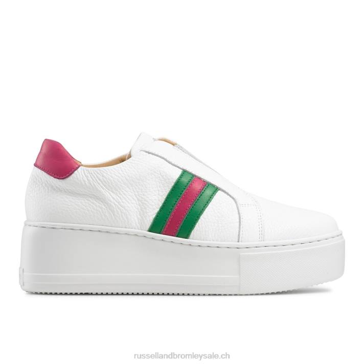 multi 8BN635 femmes Russell And Bromley baskets à plateforme rayée