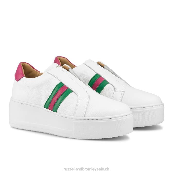 multi 8BN635 femmes Russell And Bromley baskets à plateforme rayée