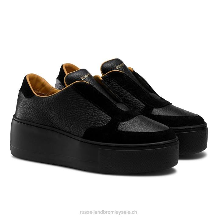 noir 8BN615 femmes Russell And Bromley baskets park ave à plateforme sans lacets