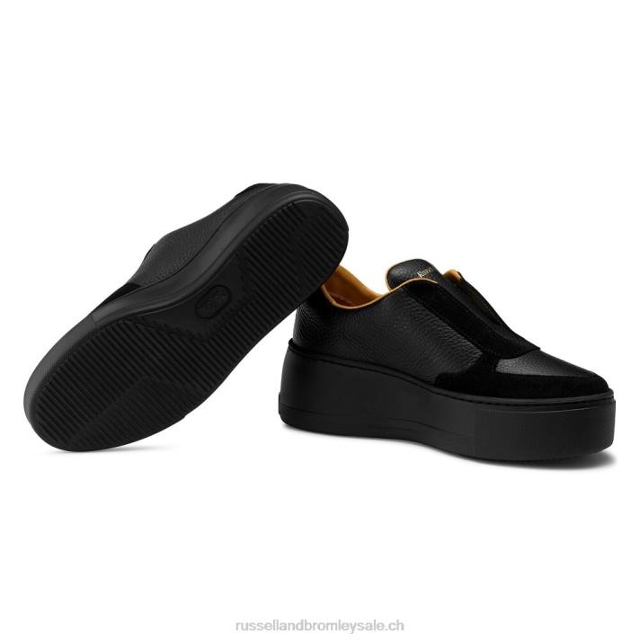 noir 8BN615 femmes Russell And Bromley baskets park ave à plateforme sans lacets