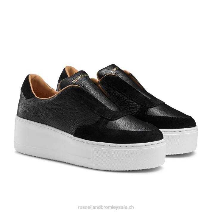 noir 8BN637 femmes Russell And Bromley baskets park ave à plateforme sans lacets