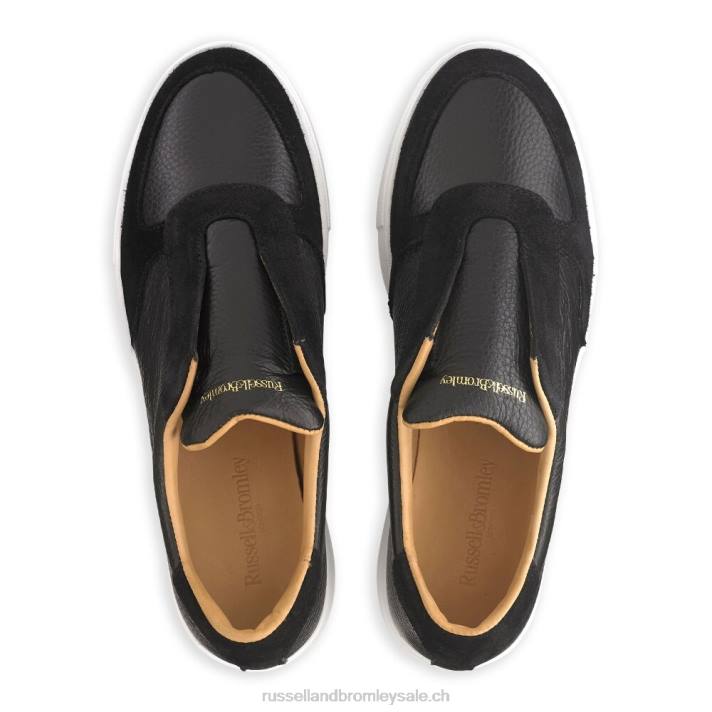 noir 8BN637 femmes Russell And Bromley baskets park ave à plateforme sans lacets