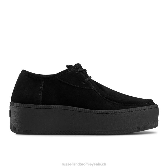 noir 8BN680 femmes Russell And Bromley baskets mocassins à lacets cactus