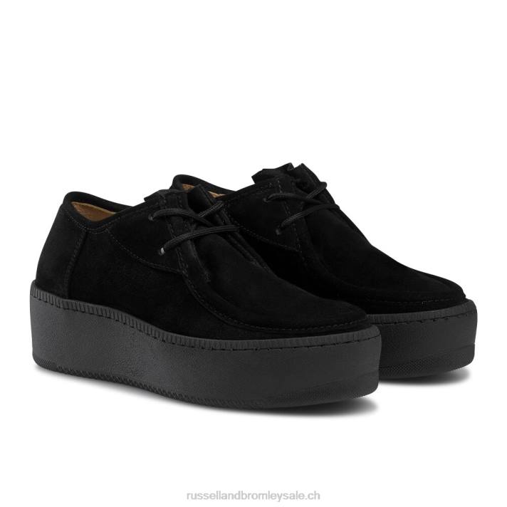 noir 8BN680 femmes Russell And Bromley baskets mocassins à lacets cactus