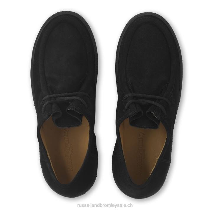noir 8BN680 femmes Russell And Bromley baskets mocassins à lacets cactus