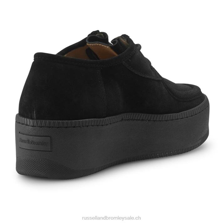 noir 8BN680 femmes Russell And Bromley baskets mocassins à lacets cactus