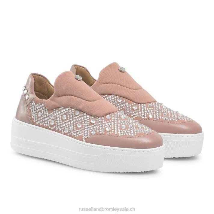 rose 8BN651 femmes Russell And Bromley baskets sans lacets à ornements idolize