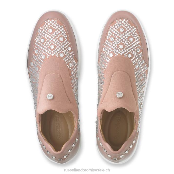 rose 8BN651 femmes Russell And Bromley baskets sans lacets à ornements idolize