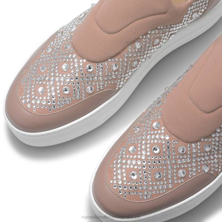 rose 8BN651 femmes Russell And Bromley baskets sans lacets à ornements idolize