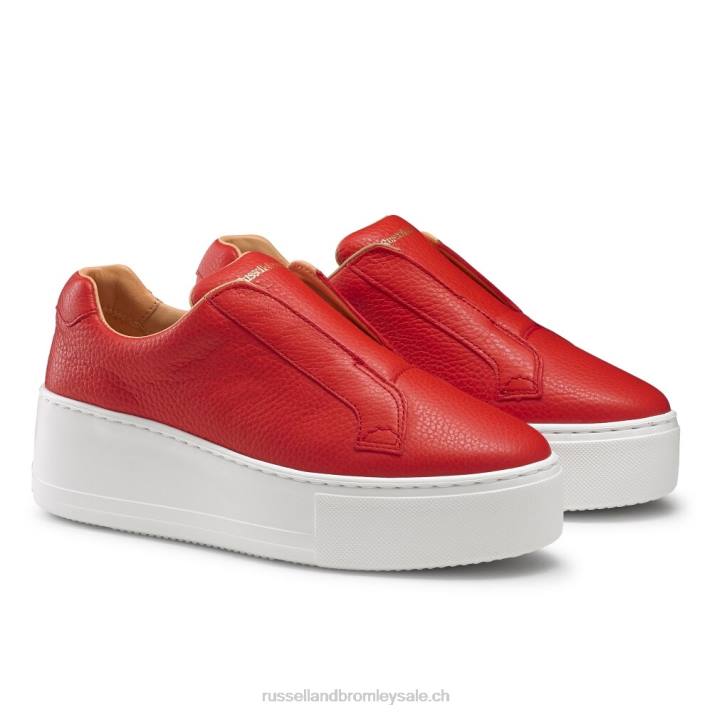 rouge 8BN623 femmes Russell And Bromley baskets sans lacets Park Up