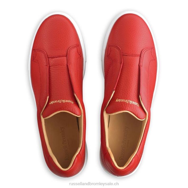 rouge 8BN623 femmes Russell And Bromley baskets sans lacets Park Up