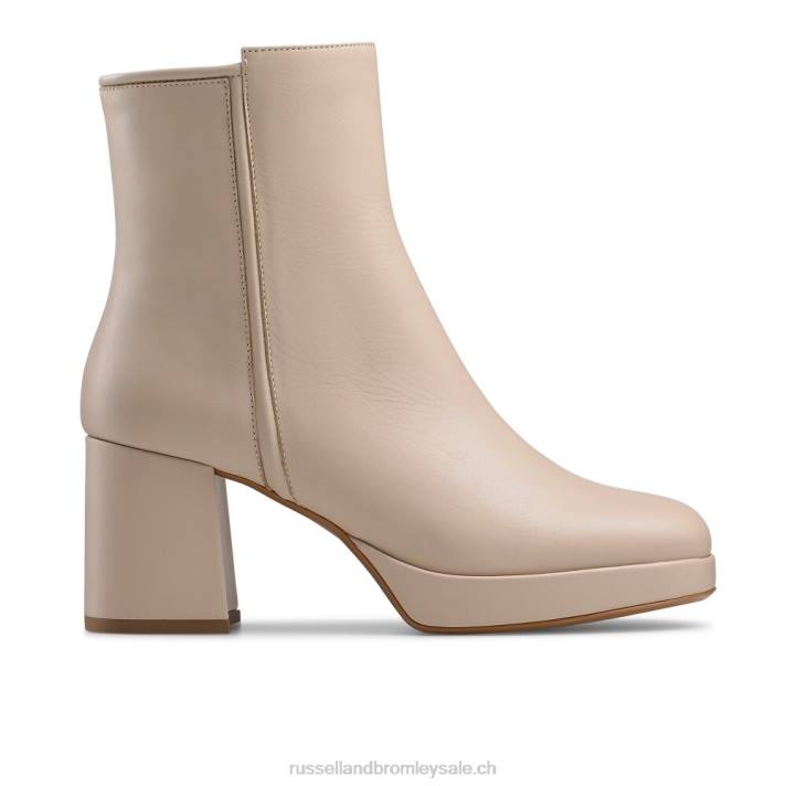 beige 8BN6272 femmes Russell And Bromley démarrage propre de la plate-forme blockboot