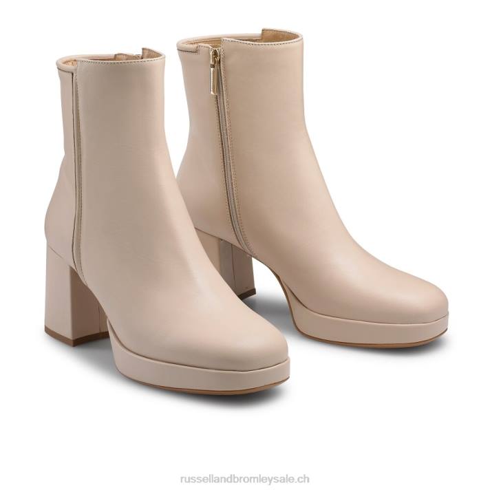 beige 8BN6272 femmes Russell And Bromley démarrage propre de la plate-forme blockboot