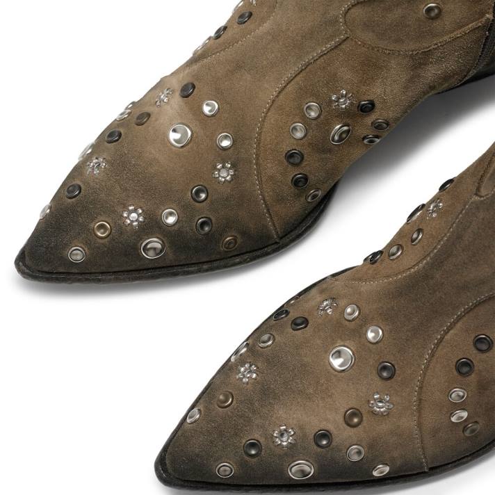 beige 8BN6279 femmes Russell And Bromley botte western embellie howdy