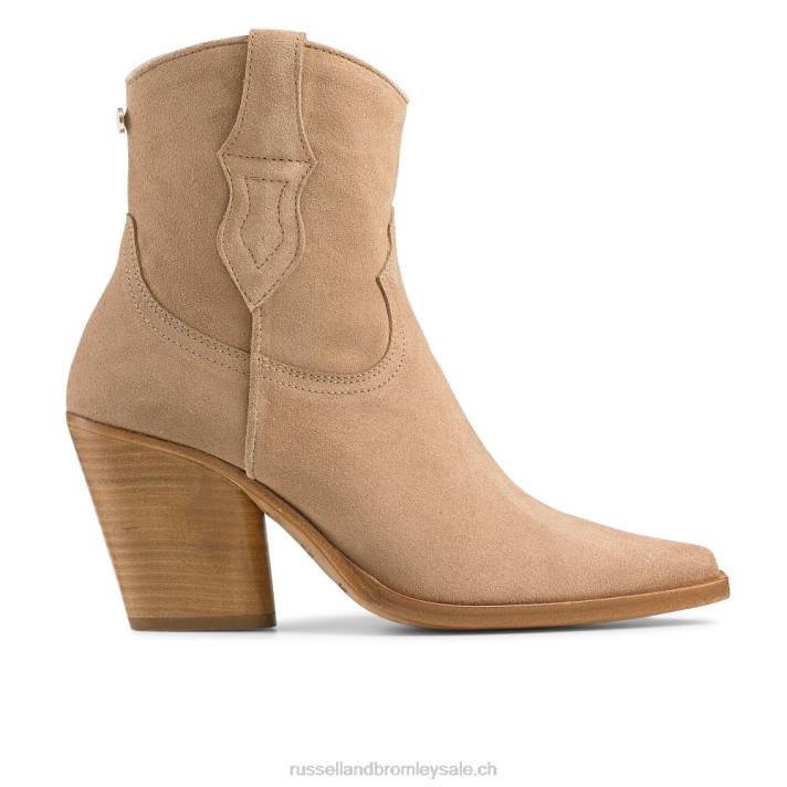 beige 8BN6344 femmes Russell And Bromley botte western à talon cash