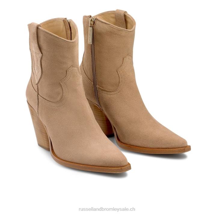 beige 8BN6344 femmes Russell And Bromley botte western à talon cash
