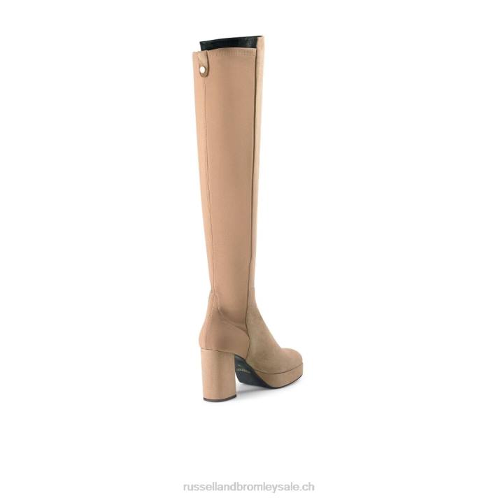 beige 8BN6354 femmes Russell And Bromley miel hi plate-forme stretch genou haut