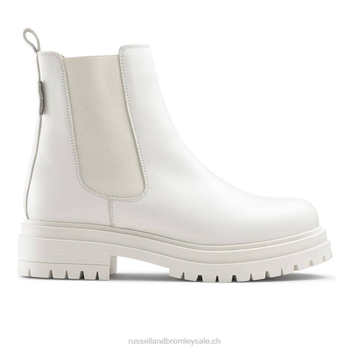blanc 8BN6303 femmes Russell And Bromley botte chelsea de combat d'entreprise