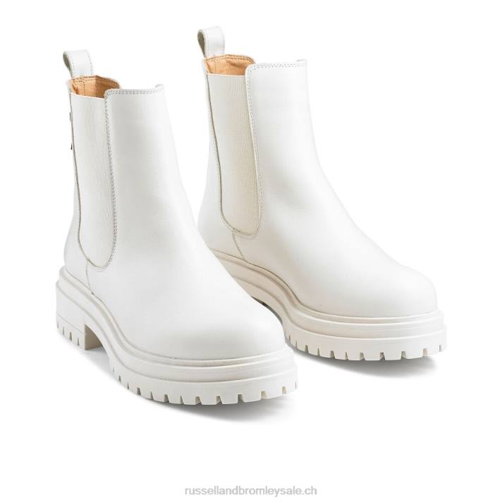 blanc 8BN6303 femmes Russell And Bromley botte chelsea de combat d\'entreprise