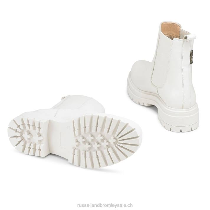 blanc 8BN6303 femmes Russell And Bromley botte chelsea de combat d\'entreprise